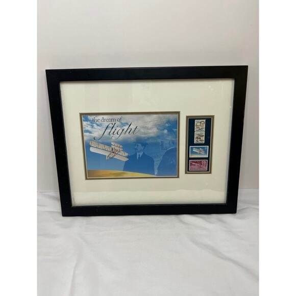 WRIGHT BROTHERS FRAMED COMMEMORATIVE DREAM OF FLIGHT with US POSTAGE STAMPS - Picture 2 of 5